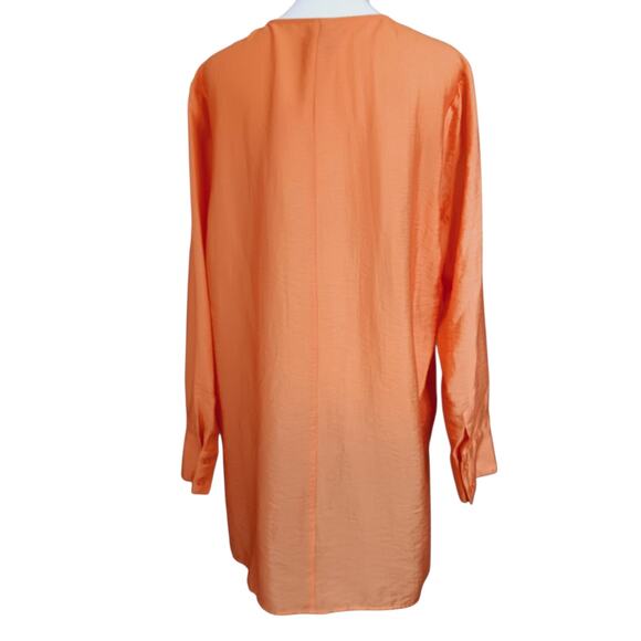 NEW WORTHINGTON Tunic‎ Top Kaftan Blouse XL Orange Long Lightweight Dressy Work - Picture 8 of 8